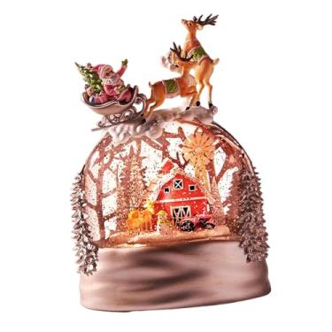 Imagem de Ｂｅｓｇａ Globo de neve musical de Natal, decoração de Natal, luz noturna, estatueta decorativa para prateleira, mesa