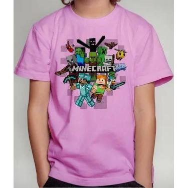 Imagem de Camiseta Camisa Infantil Juvenil Menino Menina Gamer Blocos Mine Roupa