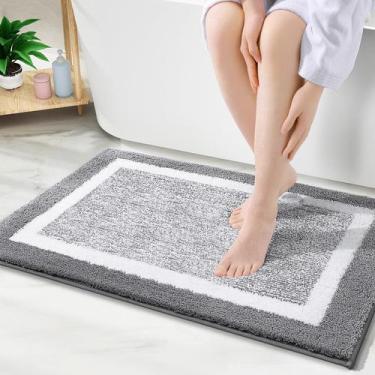 Imagem de Tapete de banho OLANLY Tapetes de banheiro extra macios em microfibra 