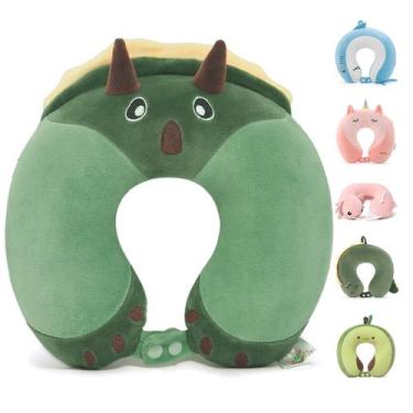 Imagem de Almofada de pescoço de viagem Niuniu Daddy Dinosaur Memory Foam Green