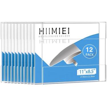 Imagem de Suporte de placa de parede acrílico HIIMIEI, 8,5 x 11 polegadas, horiz