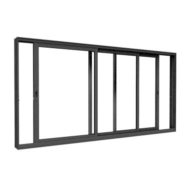 Imagem de Janela de Alumínio de Correr 3 Folhas Móveis 100x150cm Lucasa Eccellente Preto