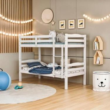 Imagem de Beliche Infantil Madiz em Madeira Maciça Branco - Arbol Movelaria