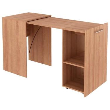 Imagem de Escrivaninha Multiuso Retratil 2 Nicho Me4170 Amendoa - TECNO MOBILI