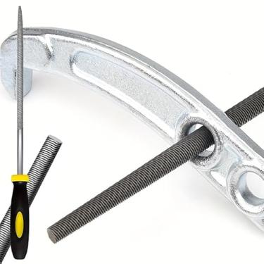 Imagem de Lima de metal redonda - Garra de aço de alto carbono para escultura em madeira, polimento de metal e gravação de joias - dentes cortados em diamante com revestimento antiferrugem - Alça ergonômica