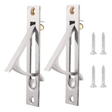 Imagem de Puxador de borda de porta de bolso, puxadores de aço inoxidável com parafusos, puxadores de trava para banheiro, armário, corredor, lavanderia (espelho)