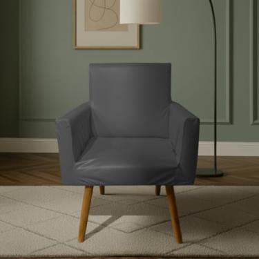 Imagem de Capa Para Poltrona Nina Decorativa Sala Escritorio Quarto Em Malha Gel Liso (Chumbo)