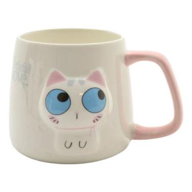 Imagem de Caneca De Cerâmica Gato Gatinho 3D 300ml Decoração Presente Aniversári