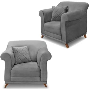 Imagem de Kit 2 Poltronas Decorativas Retro Polo Veludo 2938 Ezz 2938 - MILANI M