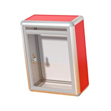 Imagem de Ioensy Caixa de doação com trava, suporte para caixa de sugestões, montagem na parede, oferta de dinheiro, recipiente para arrecadação de fundos para, Slot Frontal