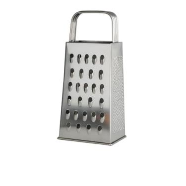 Imagem de Ralador de Quatro Faces em Aço Inox 18cm – 4 Tipos de Corte (Fino, Médio, Grosso e Fatiador), Durável, Antiferrugem, com Alça Ergonômica, Ideal para Queijo, Legumes e Frutas