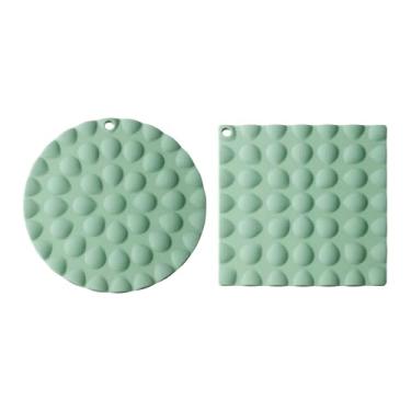 Imagem de Llazsybz Jogo Americano de Mesa Decorativo com 2 Peças para Mesa de Jantar, Ideal para Pratos Quentes e Restaurantes em Estilo Fazenda, Verde