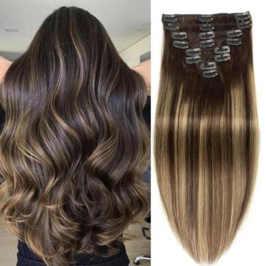 Imagem de Extensões de cabelo Clip-in Doupor 100% Brazilian Remy Hair 100g