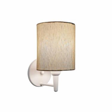 Imagem de Arandela Cilíndrica Md-2009 Base Branca Cúpula Em Tecido 14x15cm Linho Bege - Bivolt