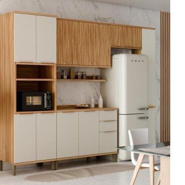 Imagem de Cozinha Completa 100% Mdf 5 Peças 12 Portas com Tampo 305cm Noruega Es
