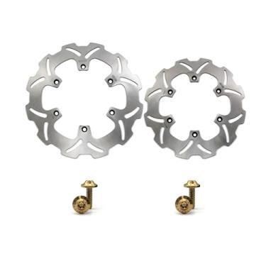 Imagem de Arashi Discos de freio dianteiros traseiros rotores com parafusos de montagem para Yamaha WR125 YZ125 2001, WR250 YZ250 WR250F YZ250F 2001, WR426F YZ426F 2001, peças de acessórios de substituição de