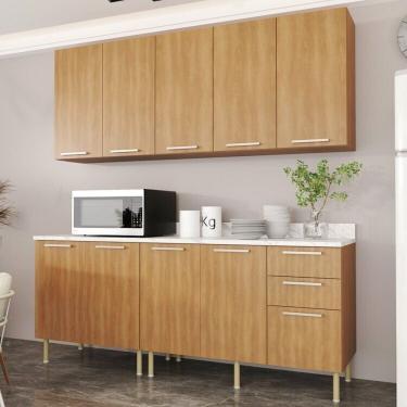 Imagem de Cozinha Compacta 6 Peças, 9 Portas E 3 Gavetas Freijó