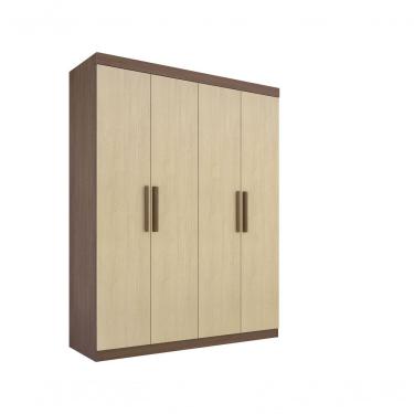 Imagem de Guarda Roupa 4 Portas Castanho-linho 3 Gavetas Colibri Plus MDP-MDF D'Doro Móveis