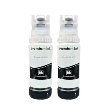 Imagem de Kit 2 Tintas Preta Compatível para Impressoras Epson L3150, L3110, L4150, L4160 - Genérico