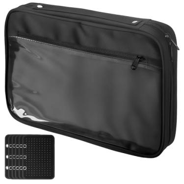Imagem de LUMINFLY Bolsa de exibição de pinos esmaltados, fichário para coleção de pinos com 6 pranchas, bolsa de armazenamento com zíper de plástico, perfeita para crachás e adesivos