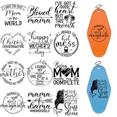 Imagem de Elewins 24 peças/conjunto de papel de transferência para o dia das mães, ótimo para artesanato DIY e material de escritório, adequado para chaveiros de motel e hotel, papéis de transferência DTF UV