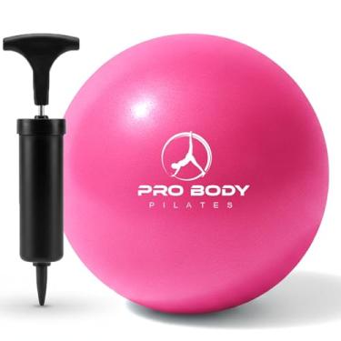 Imagem de ProBody Pilates Bola de exercício pequena com bomba – bola de treino de 22 cm para estabilidade, barra, ioga, núcleo e fisioterapia, academia em casa e uso no escritório (rosa)