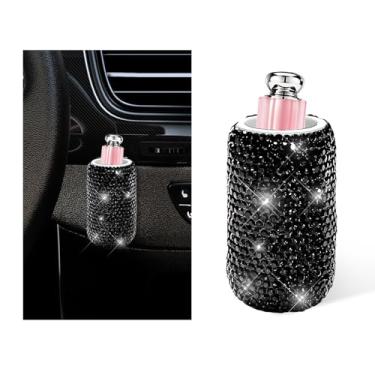 Imagem de NYTKL Suporte de protetor labial vertical para carro, organizador de batom com strass brilhante, suporte de protetor labial para veículos, protetor labial vertical e isolante, decoração interior