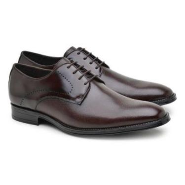 Imagem de Sapato Social Derby Jacometti Masculino Couro Formal Liso Café 43-Masculino