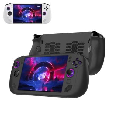 Imagem de Capa protetora para Lenovo Legion GO S, KONXISA capa de silicone, capa durável com absorção de choque e design antiarranhões, capas protetoras para console e acessórios de jogos, preta