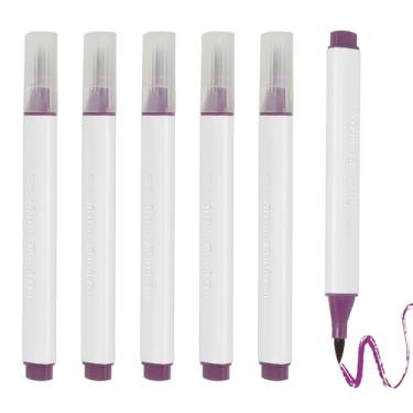 Imagem de PATIKIL Caneta de aquarela de arte, 6 peças, caneta aquarela triangular de ponta macia para escritório, artesanato, álbuns, escrita, diário, desenho, caligrafia, roxo claro