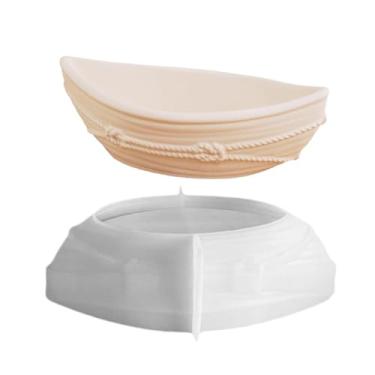 Imagem de Molde de concreto de resina de tigela oval, moldes de silicone para barcos de velas,Moldes de Resina Reutilizáveis ​​ - Moldes de silicone macio para fazer velas, moldes para família, amigos, colegas,