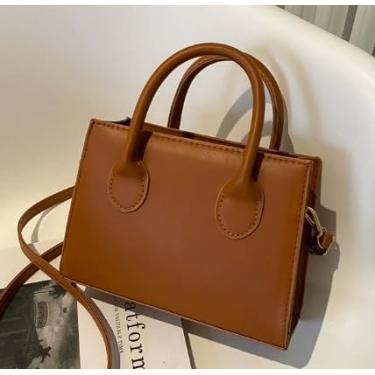 Imagem de Bolsa feminina vintage casual – Qualidade, elegante e multifuncional – Mini bolsa quadrada elegante e espaçosa, Marrom, Morden