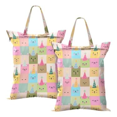 Imagem de SEHANY 2 peças de sacos grandes de lavanderia com alça, à prova d'água, bolsa de roupa para viagem e natação