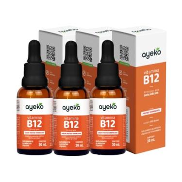 Imagem de 3X Metilcobalamina Vitamina B12 9,9mcg 30ml Frutas Vermelhas - 600 Doses Ayeko