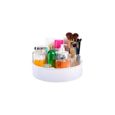 Imagem de Organizador Multiuso Giratório 360 Graus, Preto, Plástico e Metal, 39cm x 25cm, Para Maquiagens, Cosméticos, Produtos de Higiene, Acessórios ou Papelaria