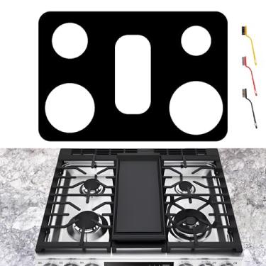 Imagem de bezoku Capa de fogão para LG 76 cm a gás modelo LSGL6337 LSGL6337F LSGL6337D LSGL6337D00 LSDL6336F LSDL6336F00 Protetor de queimador reutilizável de 0,5 mm de espessura para protetor de fogão a gás LG