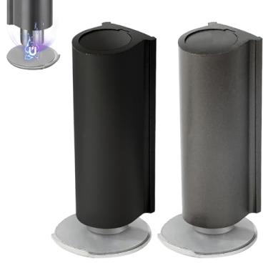 Imagem de 2 peças de batente magnético de porta com posicionamento adesivo, aço inoxidável sem perfuração, rolhas magnéticas para portas para manter a porta aberta, à prova de vento e anticolisão, aplicável a