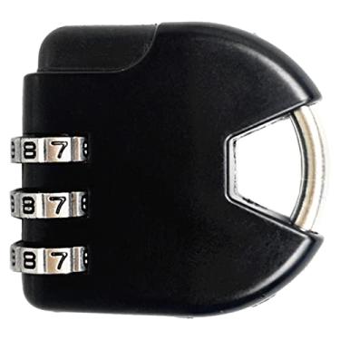 Imagem de Yinhing Cadeado de Bagagem Com Senha Personalizável Material Leve de Liga de Zinco Cadeado de Combinação Segura para Mala Acessórios de Viagem Em Acabamento Branco Prateado (Preto)