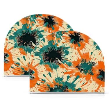 Imagem de Wassud Porta-guardanapos acrílico abstrato floral moderno dispensador de guardanapos de papel em forma de U para mesa, cozinha, sala de jantar, bancada 2 peças (comporta 50-60 guardanapos)