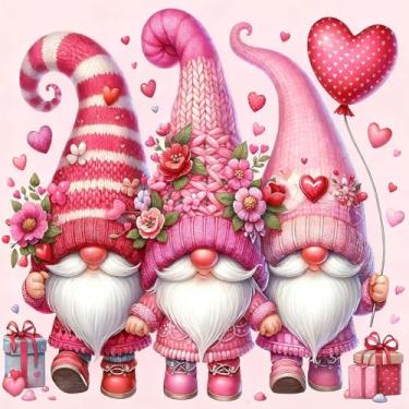 Imagem de VANKUTL Kits de arte de diamante para adultos, iniciantes, dia dos namorados, kits de pintura de diamante 5D, faça-você-mesmo com brocas redondas completas para decoração de parede de casa 29 x 29 cm