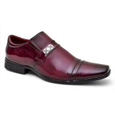 Imagem de Sapato Social Moderno Confortável Cor Marsala-Masculino