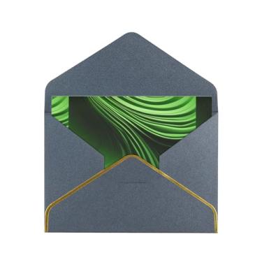 Imagem de SKKNT Cartões de felicitações com textura de curva verde para todas as ocasiões, convites de festa de aniversário de casamento, 12,7 x 15,2 cm