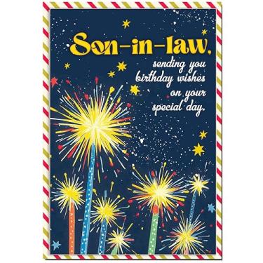 Imagem de BlinkWishes Cartão de aniversário genro, cartão de aniversário para genro com selo e envelope, cartões para homens