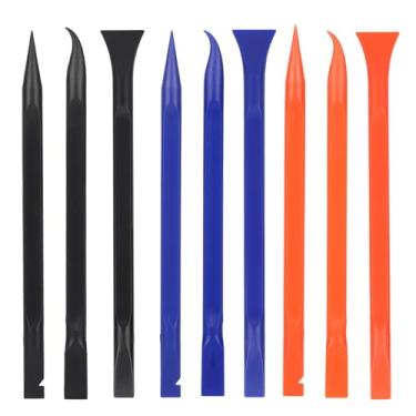 Imagem de 9un. Kit Detalhamento Automotivo, Ferramentas Raspador Plástico Anti-riscos Ferramentas Limpeza Multifuncionais para Espaços Apertados Fendas de Cozinha Tinta (Azul, Preto, Laranja)