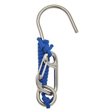 Imagem de Mergulho Scuba Reef Drift Hook Aço Inoxidável 316 com Cordão de Nylon Trançado Lanyard Carabiner