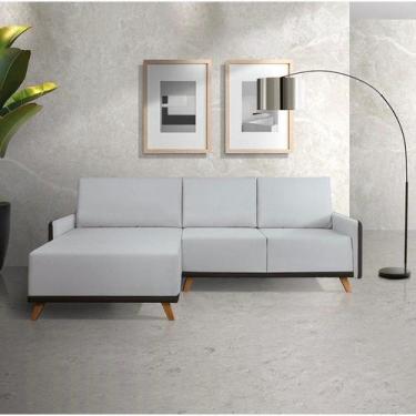 Imagem de Sofá 4 Lugares com Chaise Lado Esquerdo 258cm material sintético Gerib