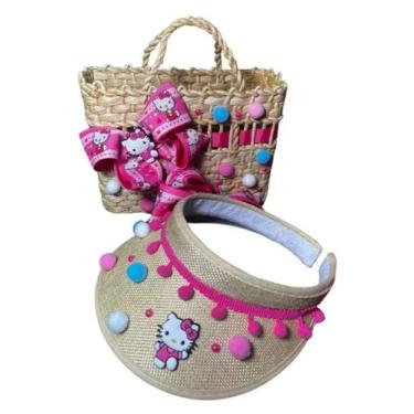 Imagem de Kit Viseira E Bolsa Mais Protetor Solar Infantil Rosa Infantil - Nivea