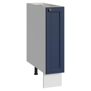 Imagem de Balcão Porta-Temperos 20 cm 1 Porta (Sem Tampo) Branco/Azul Vik Madesa
