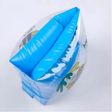 Imagem de Boia Infantil de Braço em PVC, Azul com Estampa de Peixinhos, 20x13.5cm, para Natação e Aprendizado na Água, até 3 Anos