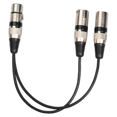 Imagem de TTETTZ Cabo Divisor, 1 XLR Fêmea para 2 XLR Macho, Cabo Y, 30 Cm para Gravação com Equalizador, Preto